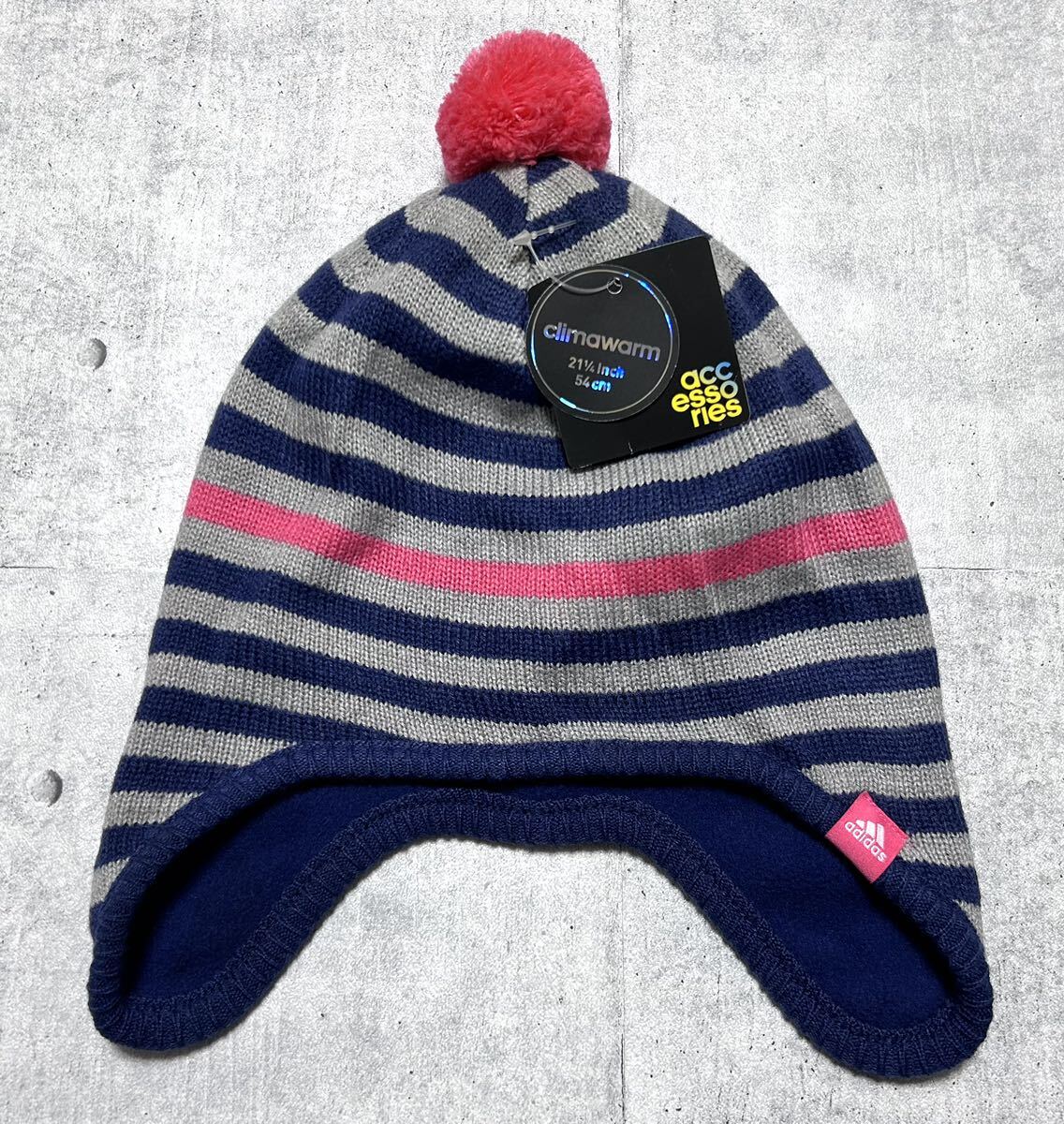 新品 定価2200円 adidas CLIMAWARM ボンボン ニット帽 ニットキャップ ビーニー ワッチ アディダス クライマウォーム 裏フリース 早3617拍卖