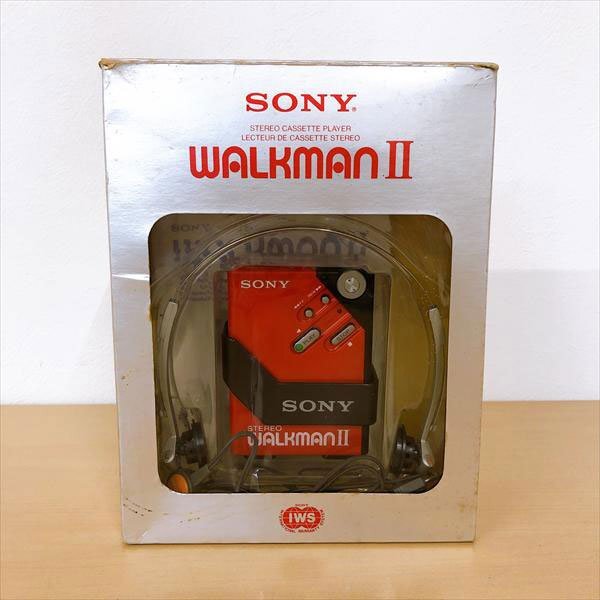 503*SONY WALKMAN2 WM-2 ステレオカセットプレーヤー レッド レトロ 当時物 ジャンク拍卖