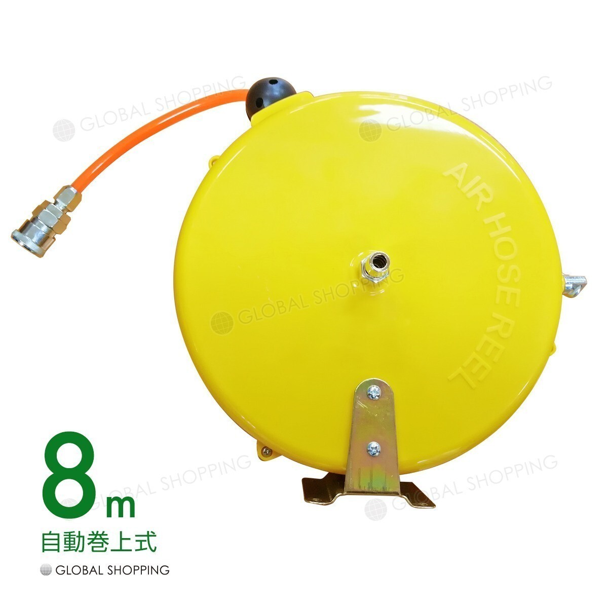エアーホースリール 8M 自動巻取式 吊り下げ式 天吊り 壁掛け対応 ツールパワー エアーホースリール 電動工具 エア工具 エアーホース 作業拍卖