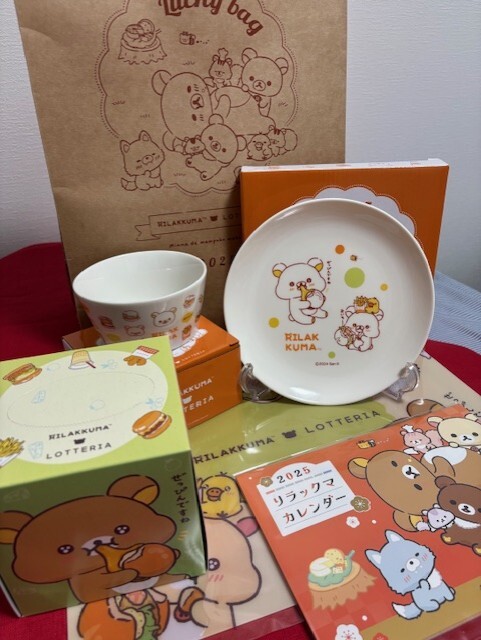 リラックマ RILAKKUMA ロッテリア 2025 福袋 6点セット(紙袋含む) グッズのみ 期間限定 新品未使用拍卖