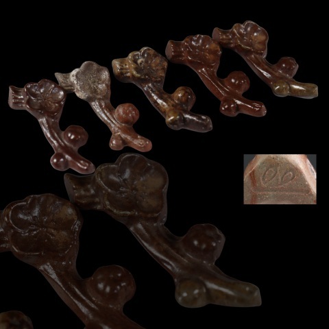 蔵出し品 備前焼 加村香童 梅 箸置 5点 ③拍卖