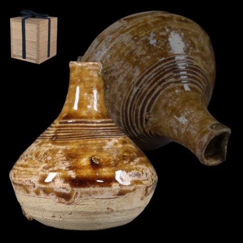 蔵出し品 古瀬戸 江戸前期 自然釉 小徳利拍卖