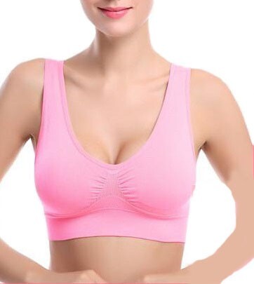 ★ 【新品・未使用】 スポーツブラ L ピンク カラー 揺れない ノンワイヤー ヨガブラ ヨガウェア 伸縮性 ストレッチ感拍卖