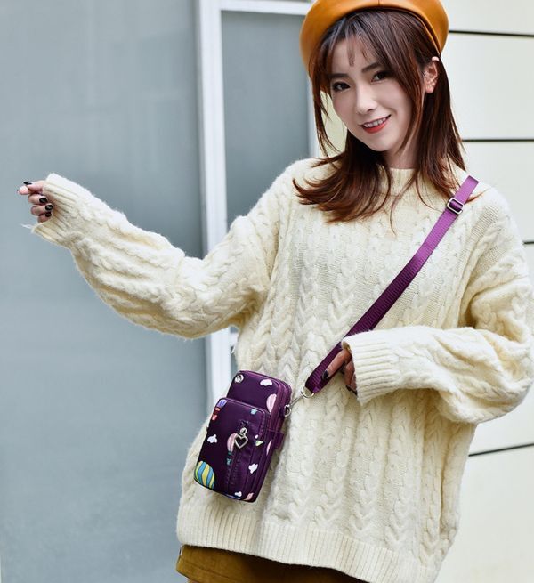 ★【新品・未使用】 気球 スマホポーチ 紫 ポシェット レディース 斜めがけ スマホ ショルダー お財布 小物入れ 手提げ 可愛い おしゃれ拍卖