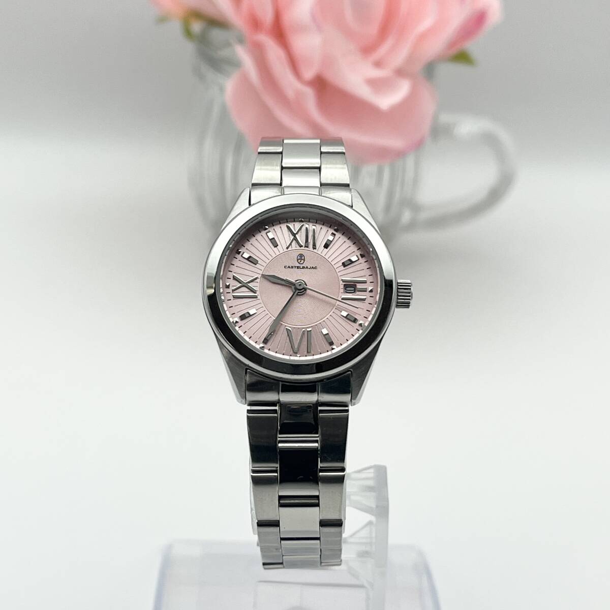 《稼働品》CASTELBAJAC★カステルバジャック★クォーツ 腕時計★デイデイト★ラウンド★レディース★管理729h拍卖