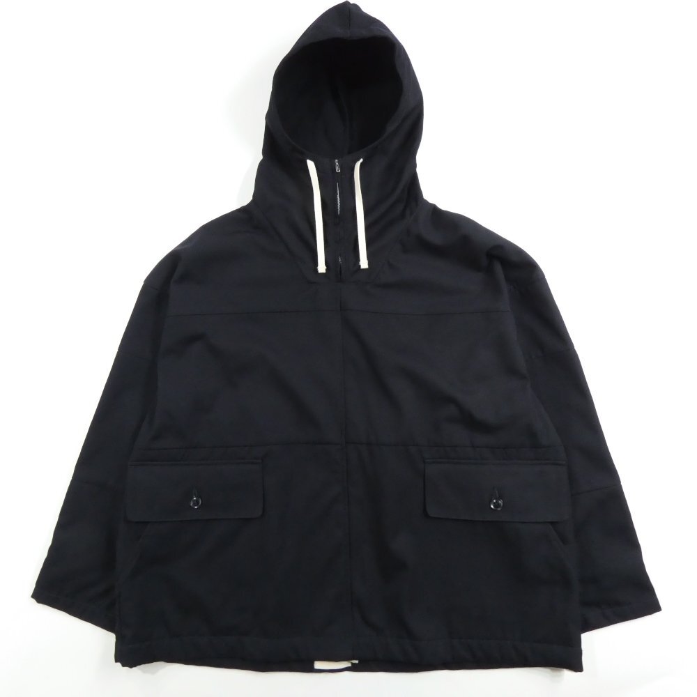 Caledoor カレドアー 6033-2502 ウールカルゼフーデッドスモック ネイビー Size S #37206 アメカジ カジュアル きれいめ プルオーバー拍卖