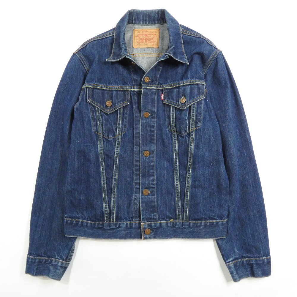希少 Levis リーバイス 70505-0217 デニムジャケット 555刻印 Size 44 #37248 オールド アメカジ ジージャン 3rd 4th バレンシア拍卖