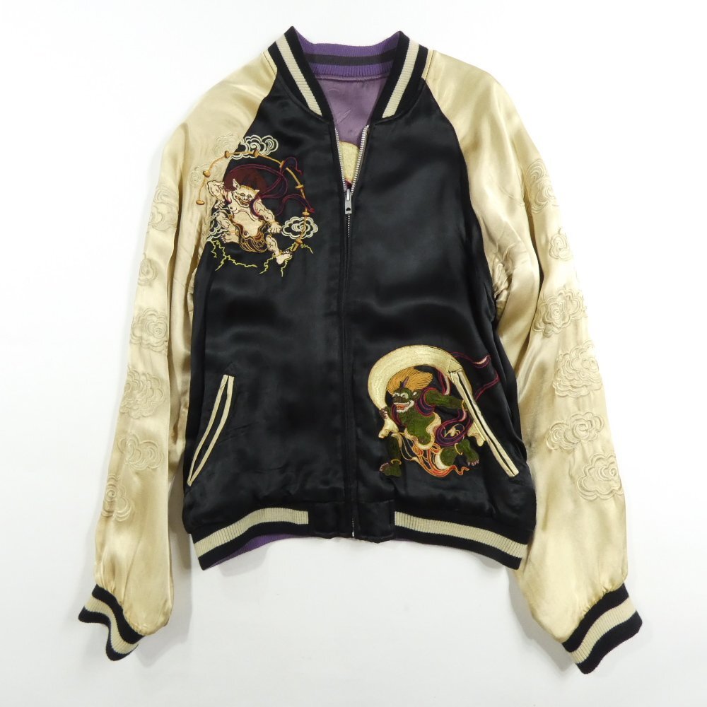 百花繚乱 リバーシブル スカジャン 風神雷神 Size S #37226 アメカジ スーベニア 和柄 アウター拍卖