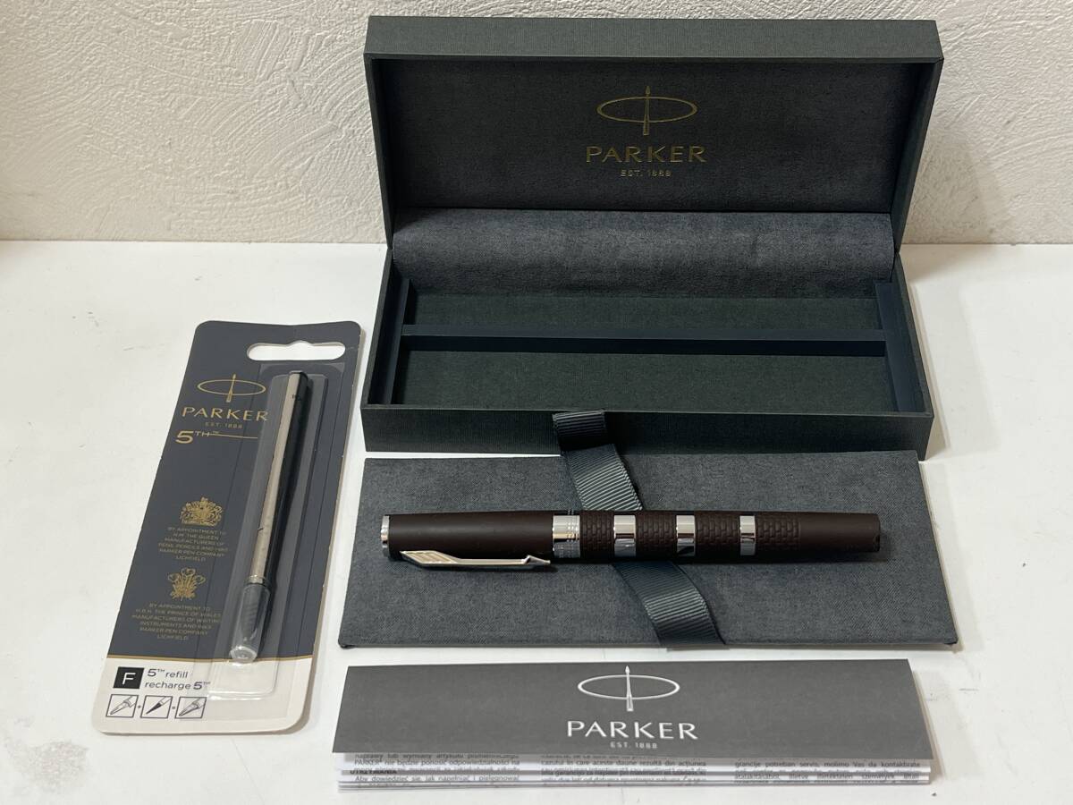 ☆ PARKER パーカー 5th インジェニュイティ ブラウンラバー&メタルCT 水性ペン 未使用替芯付き 管DARR拍卖
