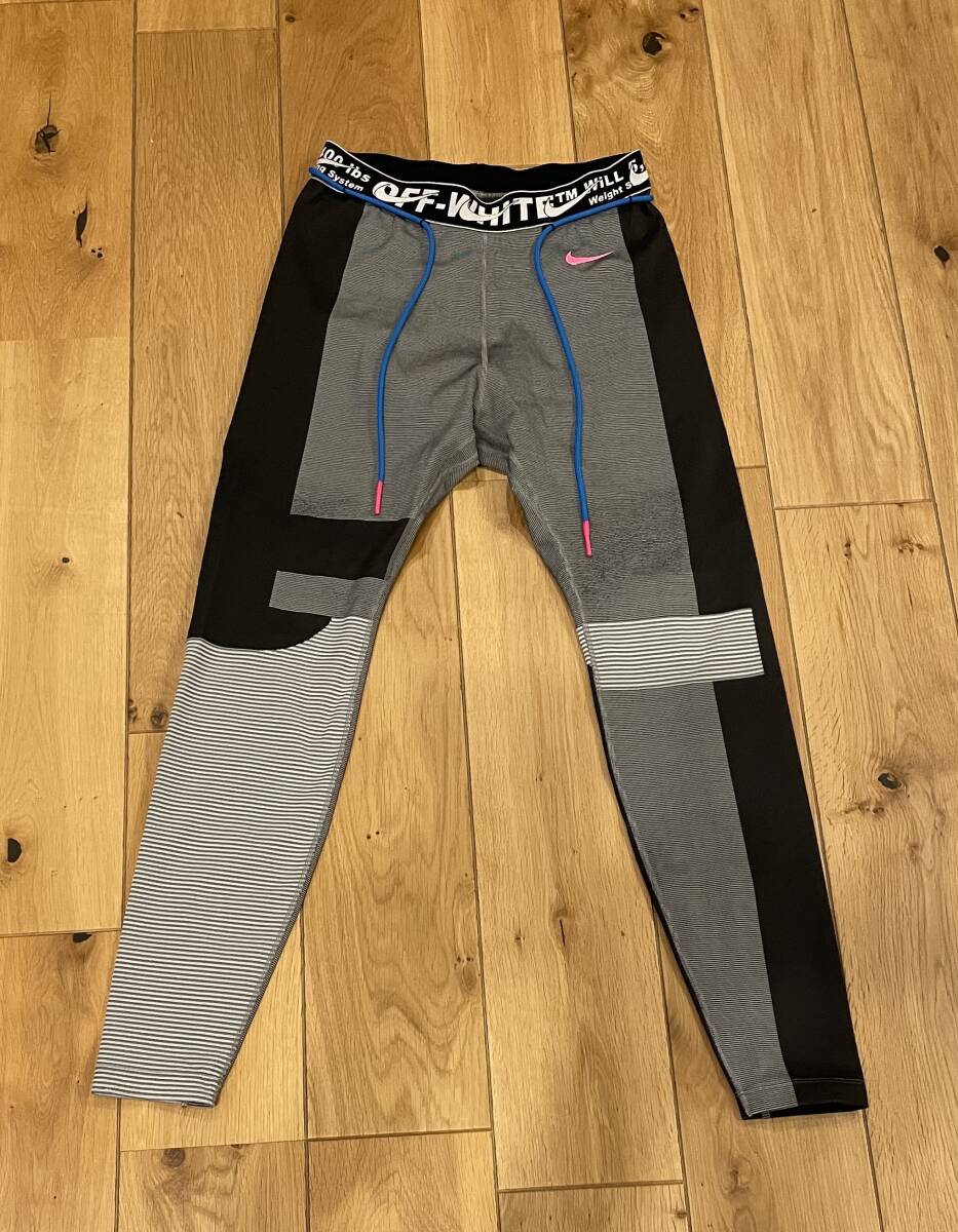 ナイキ NIKE × オフホワイト Off White 19SS Easy Run Tight イージーランタイツ パンツ L グレー BV8043-010 gyakusou satisfy拍卖