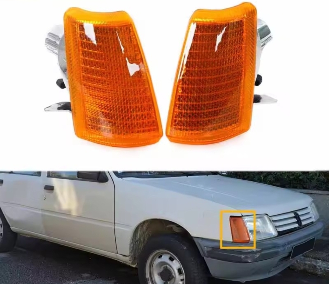 ②【左右セット】Peugeot プジョー205 フロントコーナーウィンカーレンズ アンバー コーナーライト コーナーランプレンズ 純正適合社外品拍卖