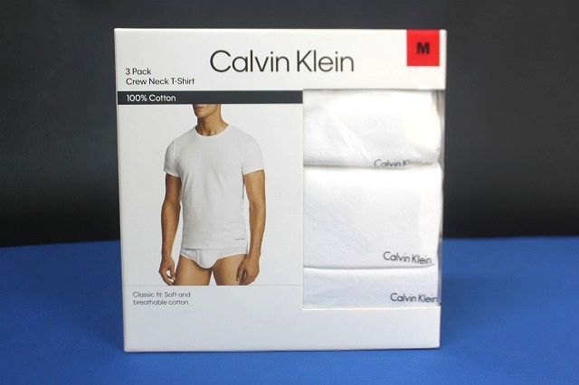 正規品 Calvin Klein カルバンクライン メンズ クルーネック Tシャツ ホワイト 3枚セット サイズM★拍卖