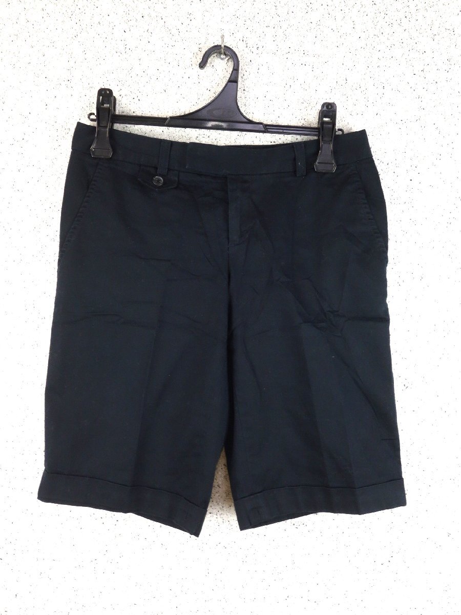 BANANA REPUBLIC バナナ・リパブリック ハーフパンツ 黒 ブラック サイズ2 ウエスト約76cm 股上約20cm 股下約30cm わたり幅約29cm拍卖