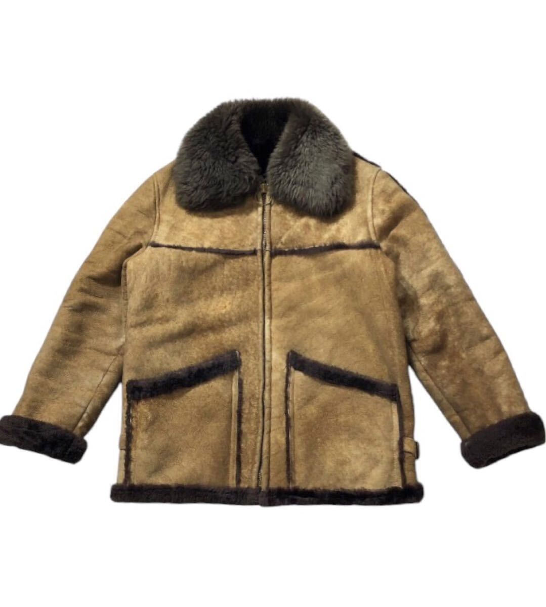 70s ヴィンテージ USA製 ■ Sawyer of Napa ソーヤーオブナパ ■ 上質 本革 羊革 裏ボア リアル ムートン ジャケット ブラウン系 40拍卖