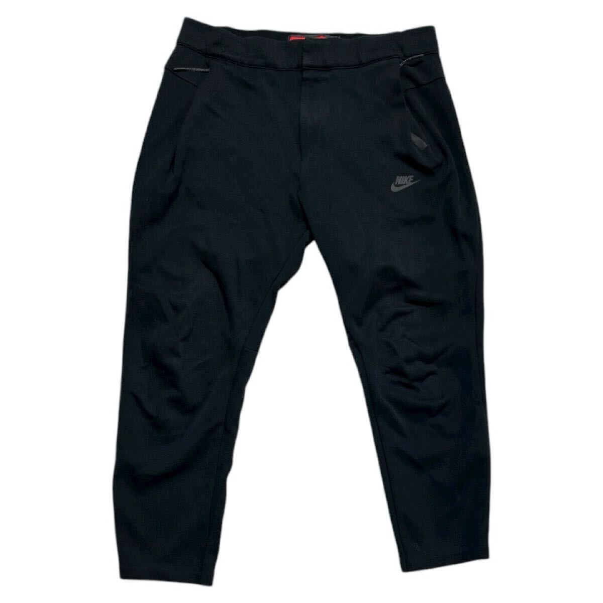 ■ NIKE ナイキ ■ テックフリース スウッシュ ロゴ プリント スウェット テーパード パンツ ブラック L拍卖