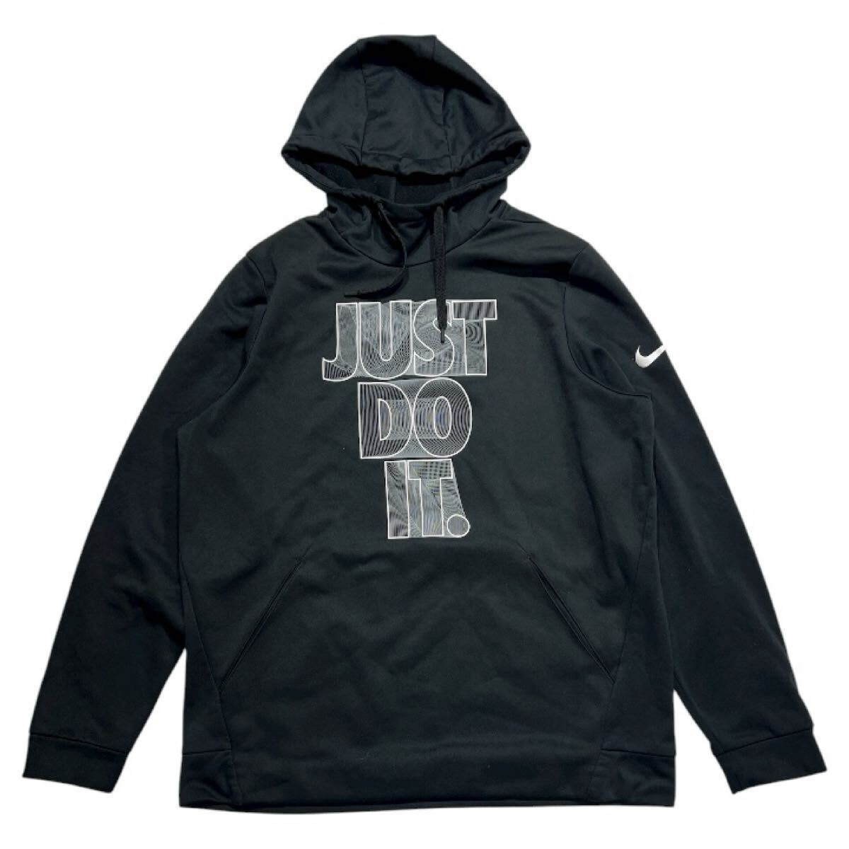 大きいサイズ ■ NIKE ナイキ ■ DRI-FIT JUST DO IT スウッシュ ロゴ プリント スウェット パーカ ブラック XL拍卖