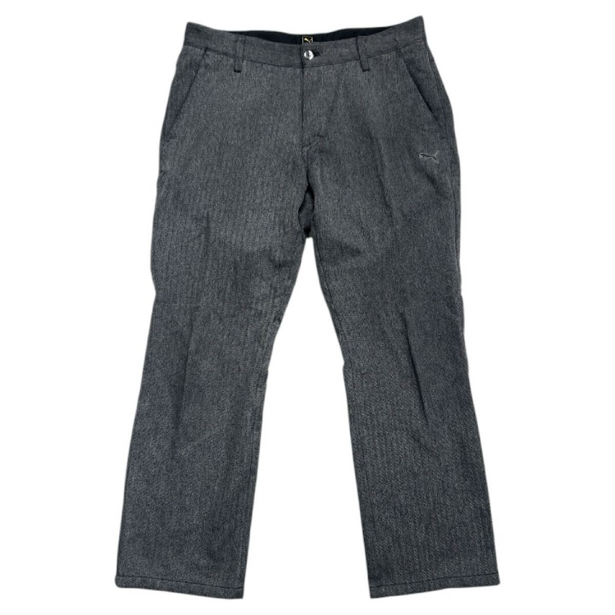 ■ PUMA プーマ ■ ロゴ 刺繍 ストレッチ パンツ グレー 拍卖