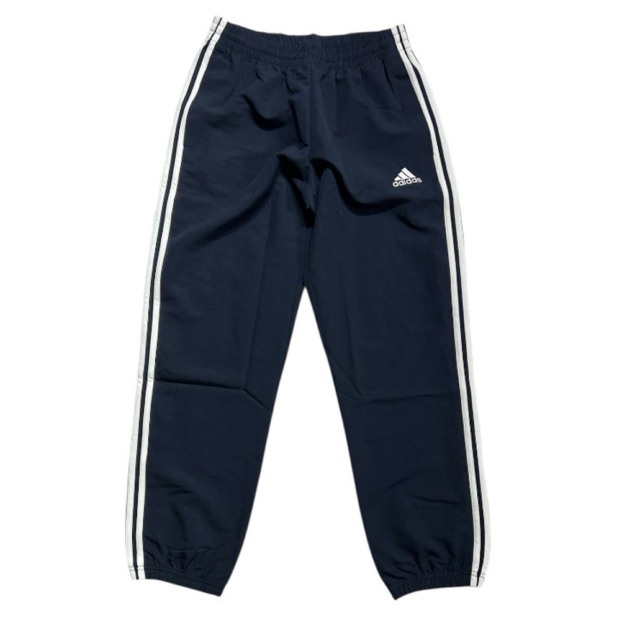 ■ adidas アディダス ■ パフォーマンス ロゴ 刺繍 スリーライン ジョガーパンツ ネイビー×ホワイト L拍卖