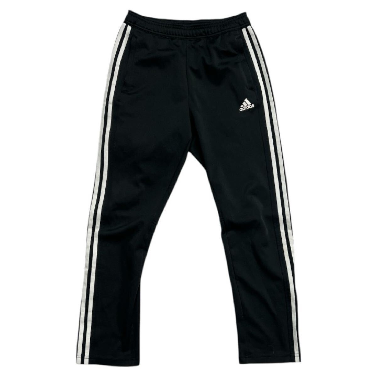 ■ adidas アディダス ■ TWNTY 4SVN パフォーマンス ロゴ プリント スリーライン ジャージ トラック パンツ ブラック×ホワイト M拍卖