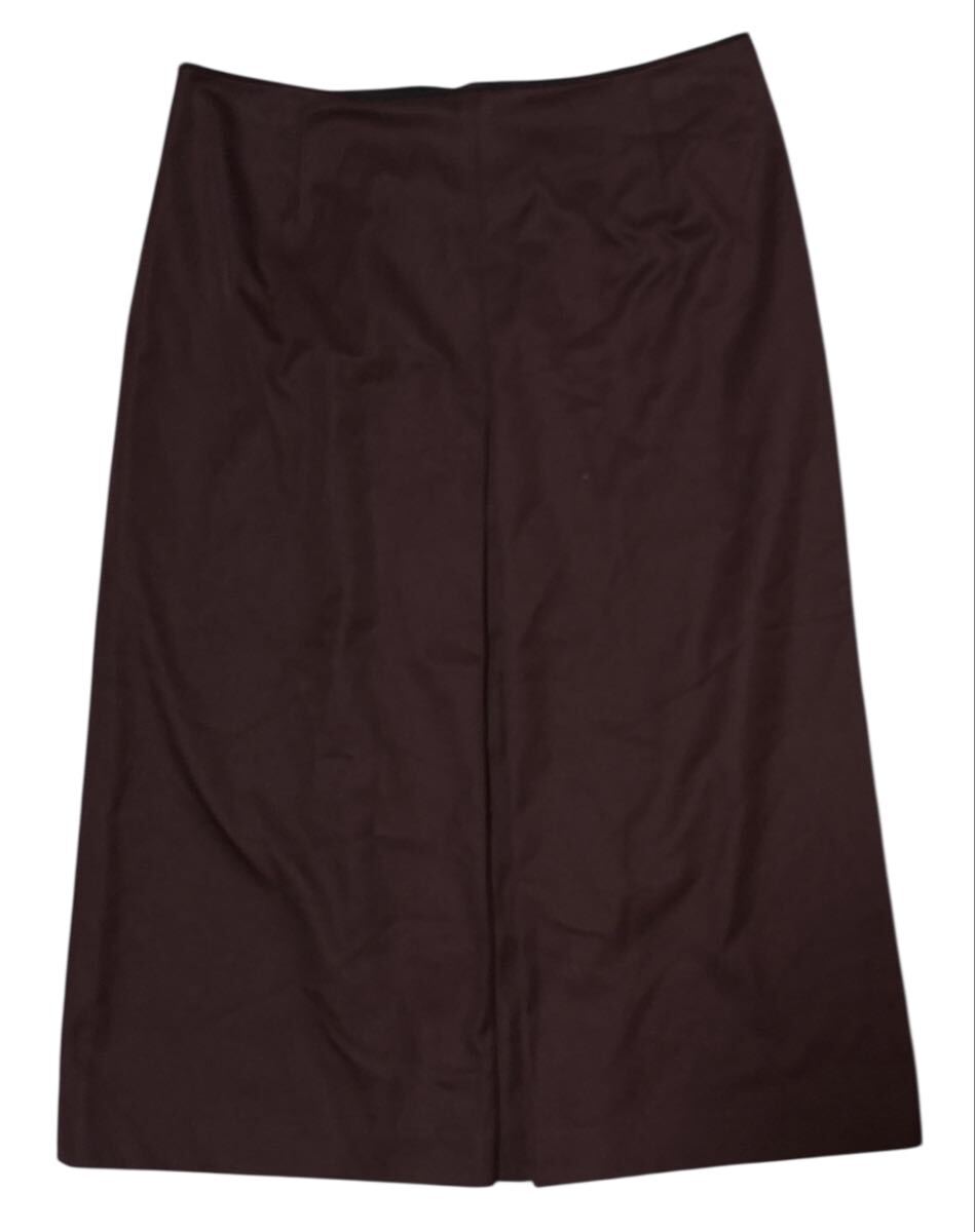 ▲ A.P.C. アーペーセー ▲ ポリエステル コットン ミックス センタープリーツ タイト スカート バーガンディ ワインレッド系 36拍卖