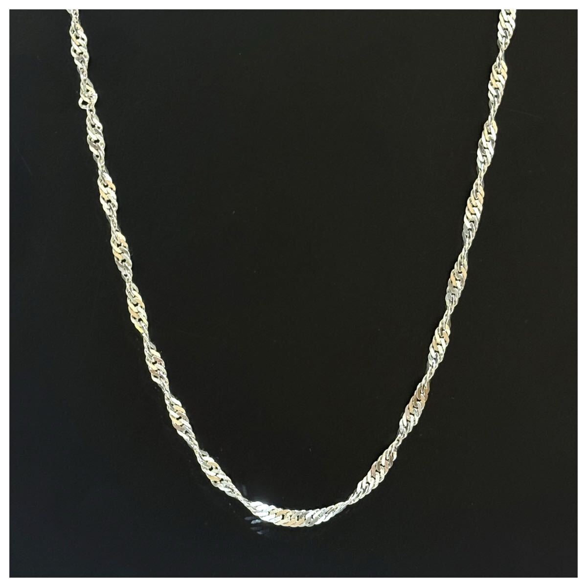 シルバー925 sterling スターリング スクリューチェーン ネックレス ヴィンテージ拍卖