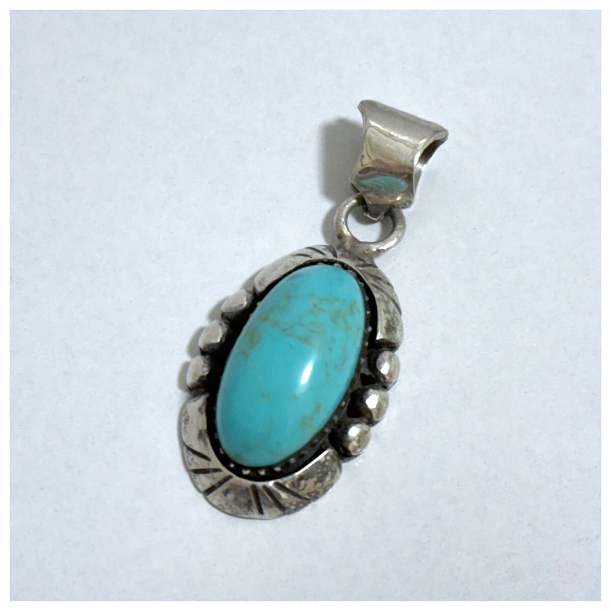 シルバー925 sterling スターリング ターコイズ トルコ石 ペンダントトップ インディアンジュエリー ナバホ族 NAVAJO拍卖