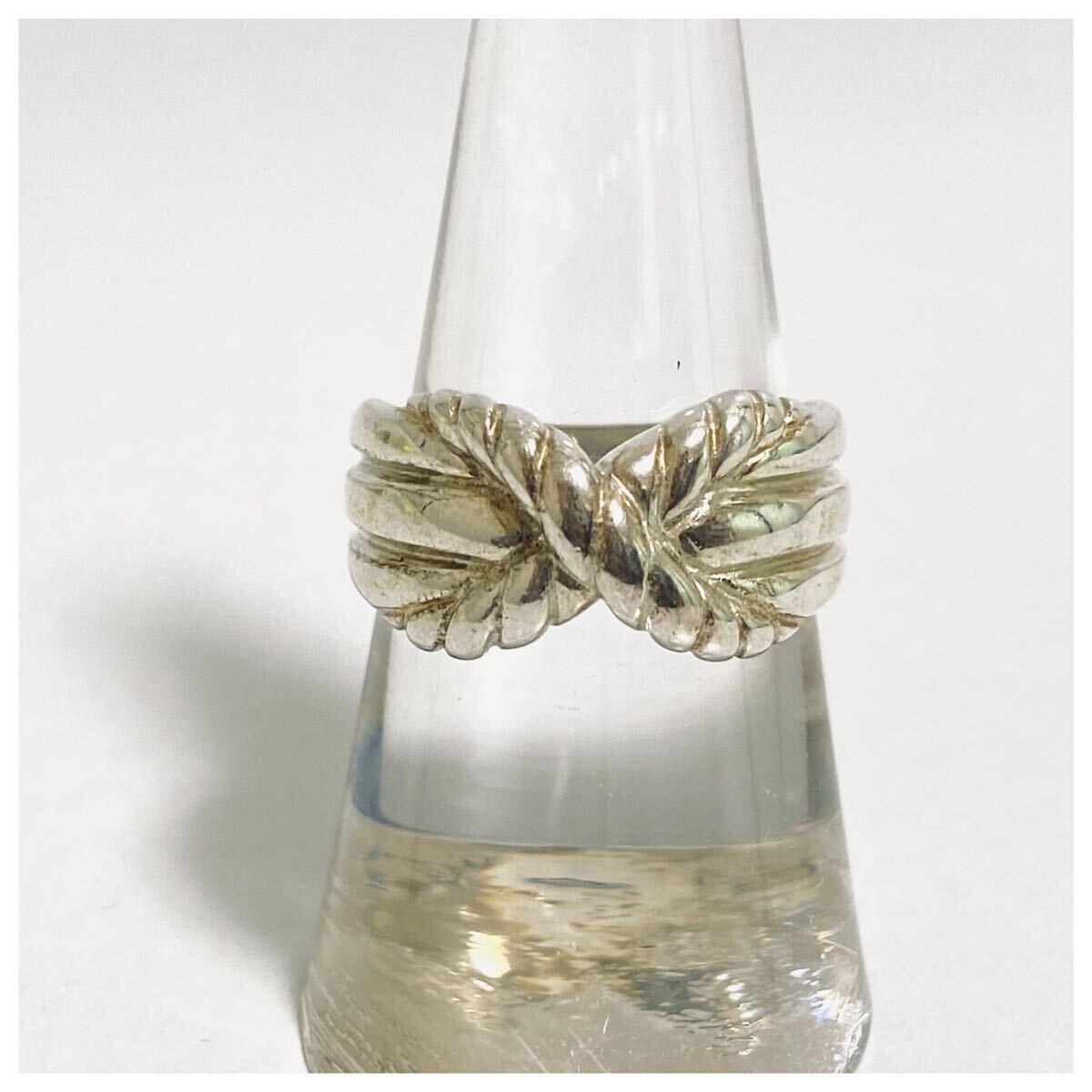 シルバー925 sterling スターリング クロスライン リング 指輪拍卖