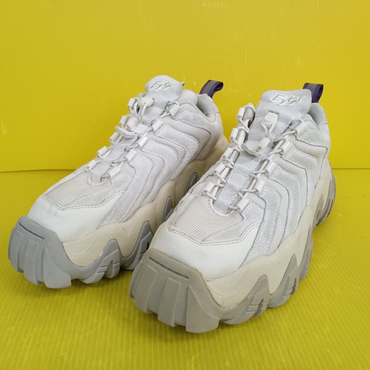 QYC EYTYS HALO スニーカー エイティス ハロ スウェード エイティーズ 厚底 ホワイト 白 26.9cm 中古拍卖