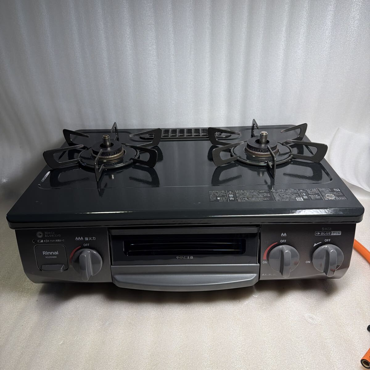 ♪家A426 ガスコンロ【LPガス用】 2024年製 Rinnai KG35NBKL リンナイ ガステーブル ブラック プロパン ホース付 プロによるクリーニング済拍卖
