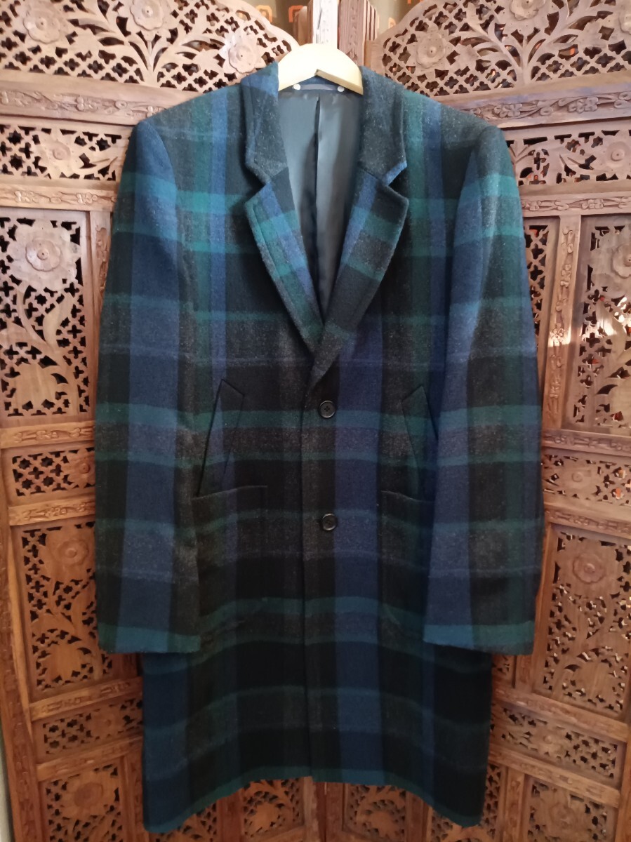 QYC PaulSmith チェスターコート チェック柄 テーラードジャケット ウール ブラックウォッチ ポールスミス PS 拍卖