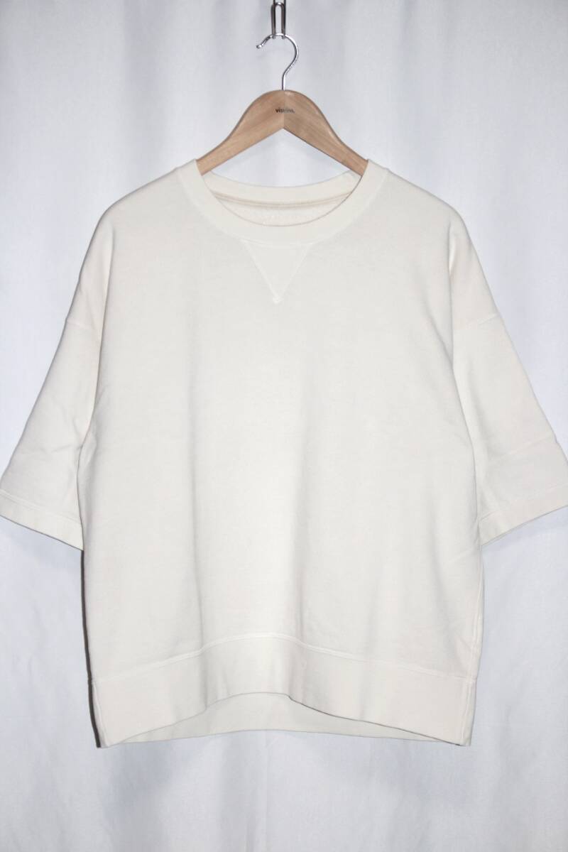 visvim JUMBO SB SWEAT S/S DMGD (U.D.) OFF WHITE SIZE:3 極美中古 ビズビム スウェット ムラ染め オフホワイト拍卖