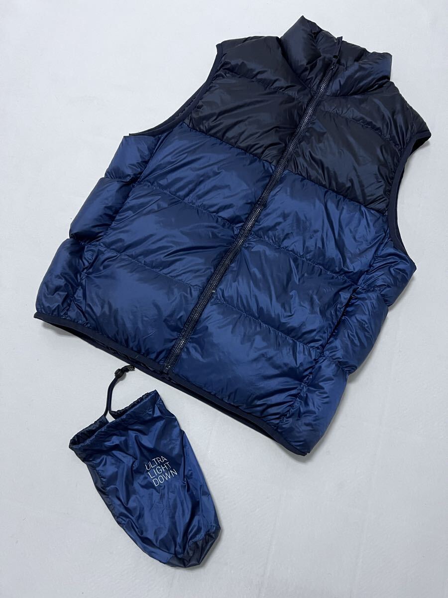 パッカブル保存袋付き ユニクロ UNIQLO ウルトラライトダウン ツートーン ボリューム ダウン ベスト M拍卖