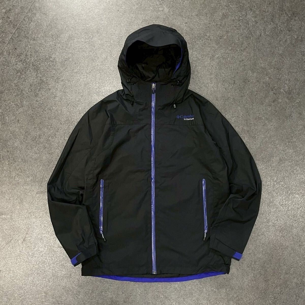 Columbia OMNI-HEAT TITANIUM コロンビア マウンテンパーカ ナイロンジャケット フルジップ ブラック 黒 メンズ L 210 PM2296拍卖