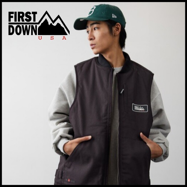 【FIRST DOWN】ダック 裏地フリース ベスト拍卖