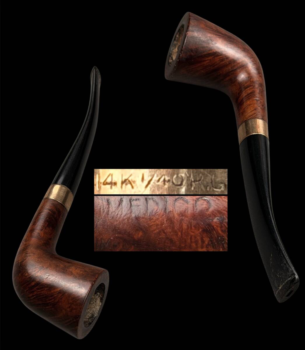 【偲】14K 1/40 R.G Gold 金 IMPORTED BRIAR 古いパイプ タバコ 時代物 煙管 パイプ 喫煙具 t-292拍卖