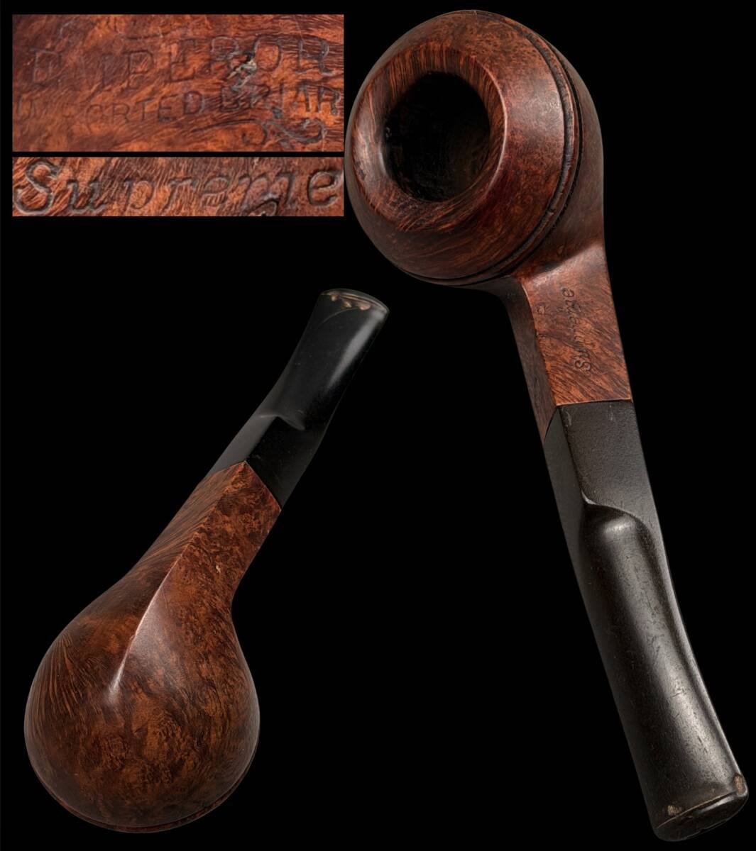 【偲】EMPEROR IMPORTED BRIAR supreme 時代物 古いパイプ ランド パイプ 喫煙具 t-300拍卖