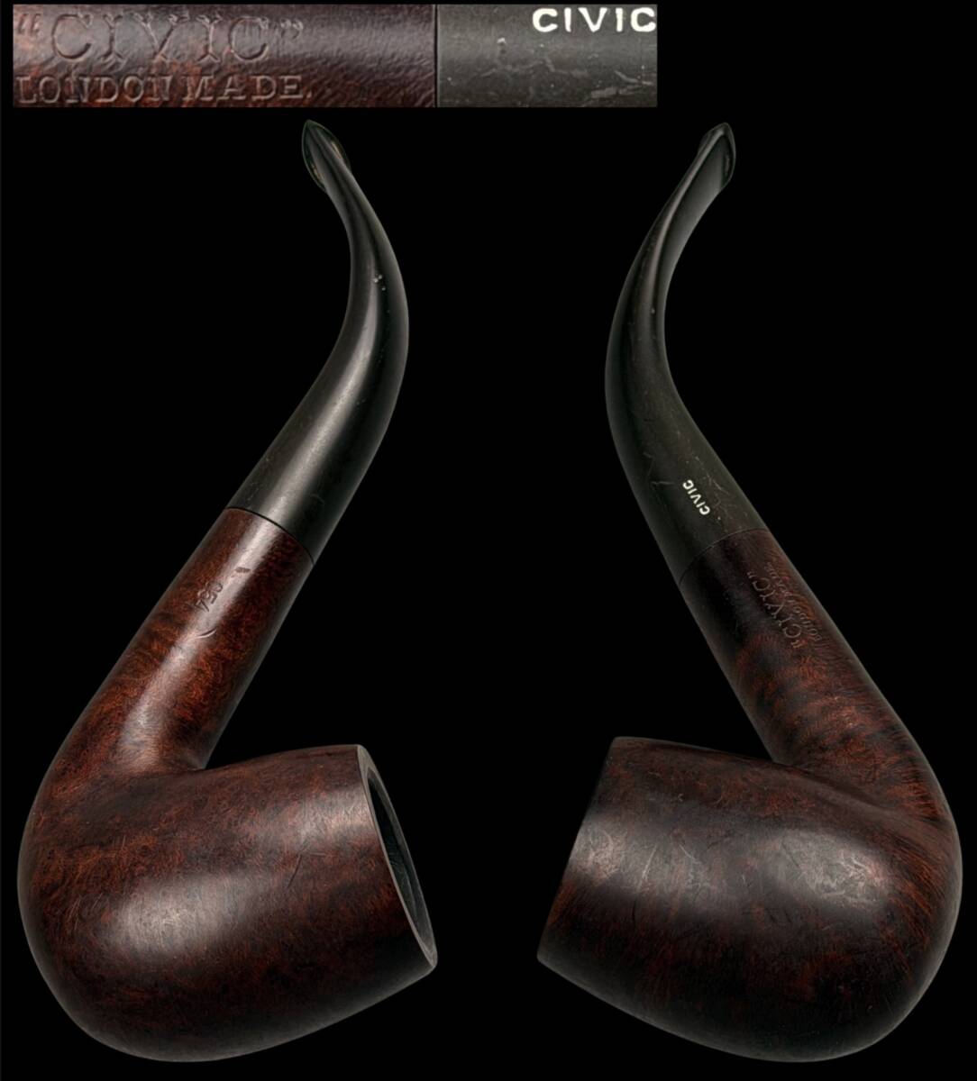 【偲】CIVIC LONDON MADE 古いパイプ タバコ 時代物 煙管 パイプ 喫煙具 t-293拍卖