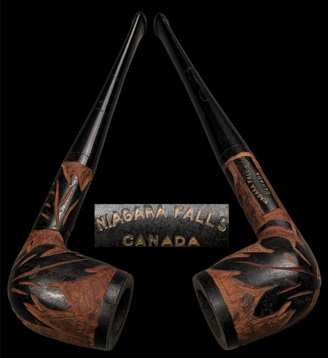 【偲】NIGARA FALLS CANADA フランス製 時代物 古いパイプ パイプ 喫煙具 t-303拍卖