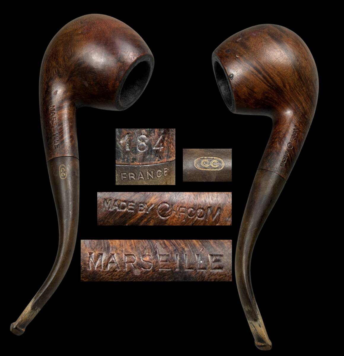 【偲】うぶ品 マルセイユ MARSEILLE フランス製 時代物 古いパイプ ランド パイプ 喫煙具 t-274拍卖