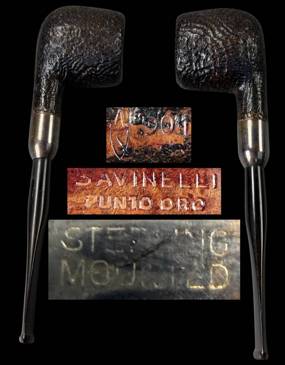 【偲】うぶ品 SAVINELLI サビネリ 『PUNTO OROシリーズ 』スターリング・マウスピース 時代物 古いパイプ ランド パイプ 喫煙具 t-240拍卖