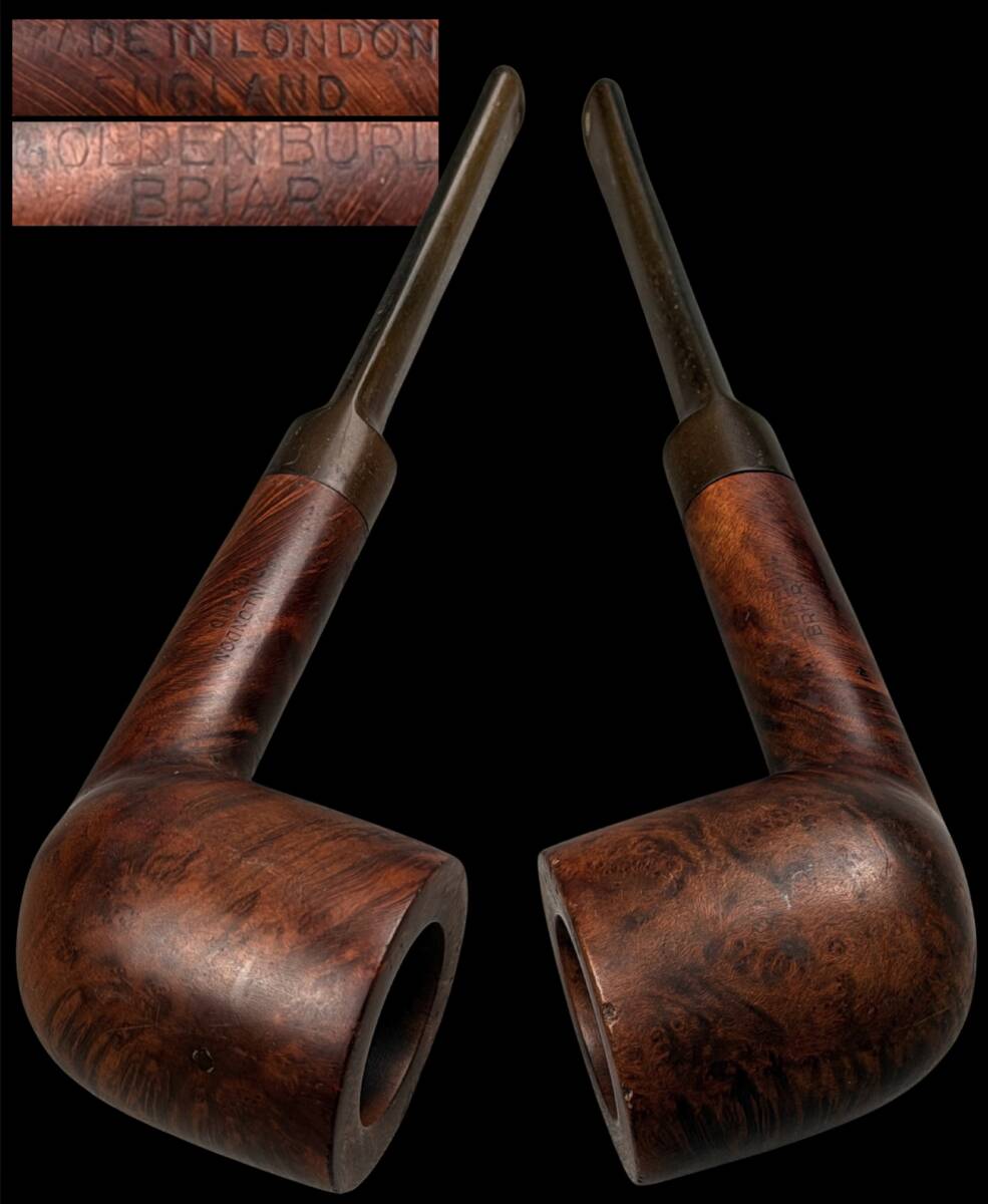 【偲】GOLDEN BURL BRIAR MADE IN LONDON 時代物 タバコ 古いパイプ パイプ 喫煙具 t-289拍卖