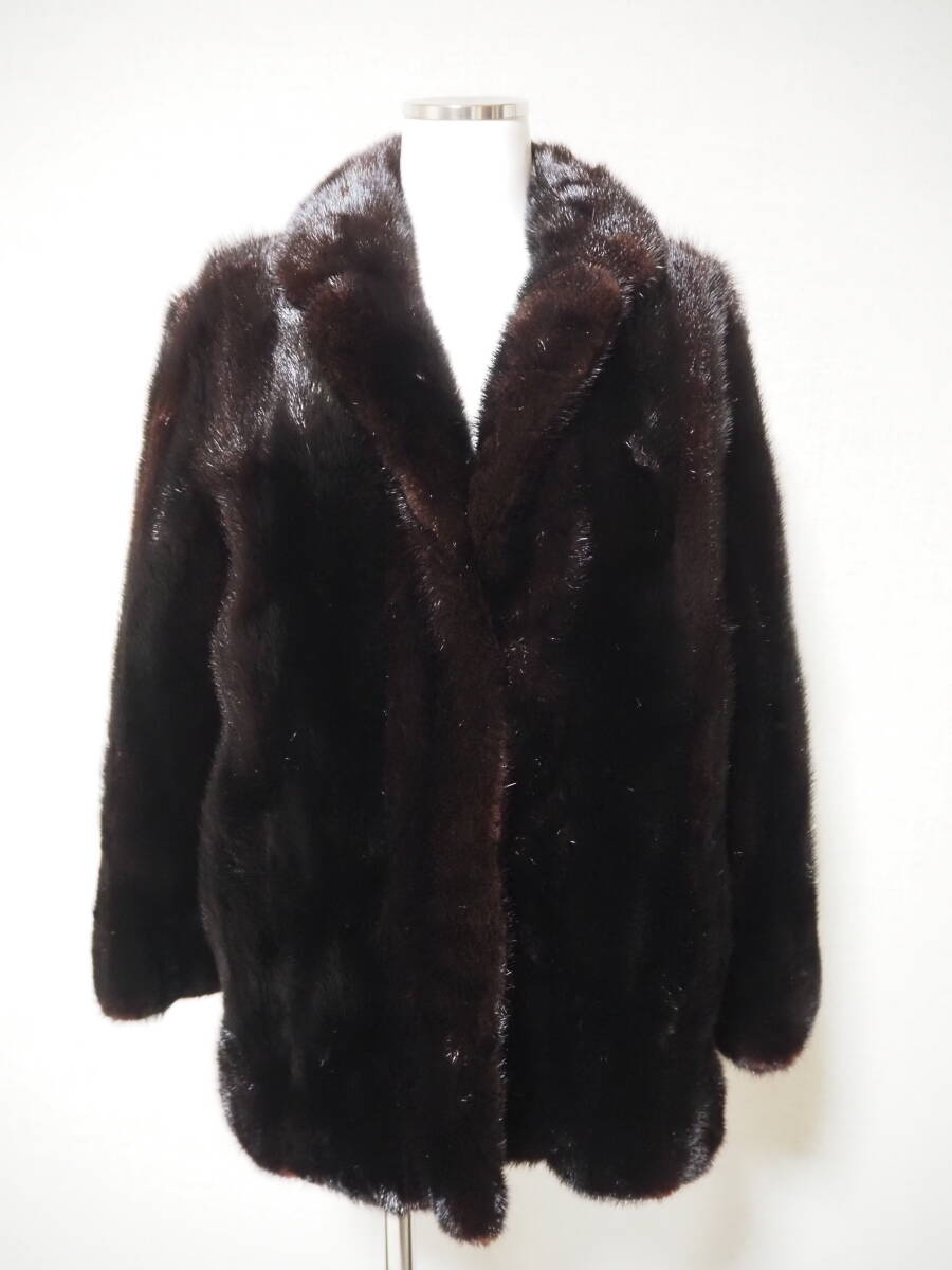 ■ダークミンク■ハーフコート■着丈64㎝■拍卖