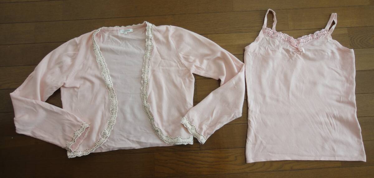 LIZ LISA風 長袖 ニットアンサンブル キャミソルとカーディガン 拍卖