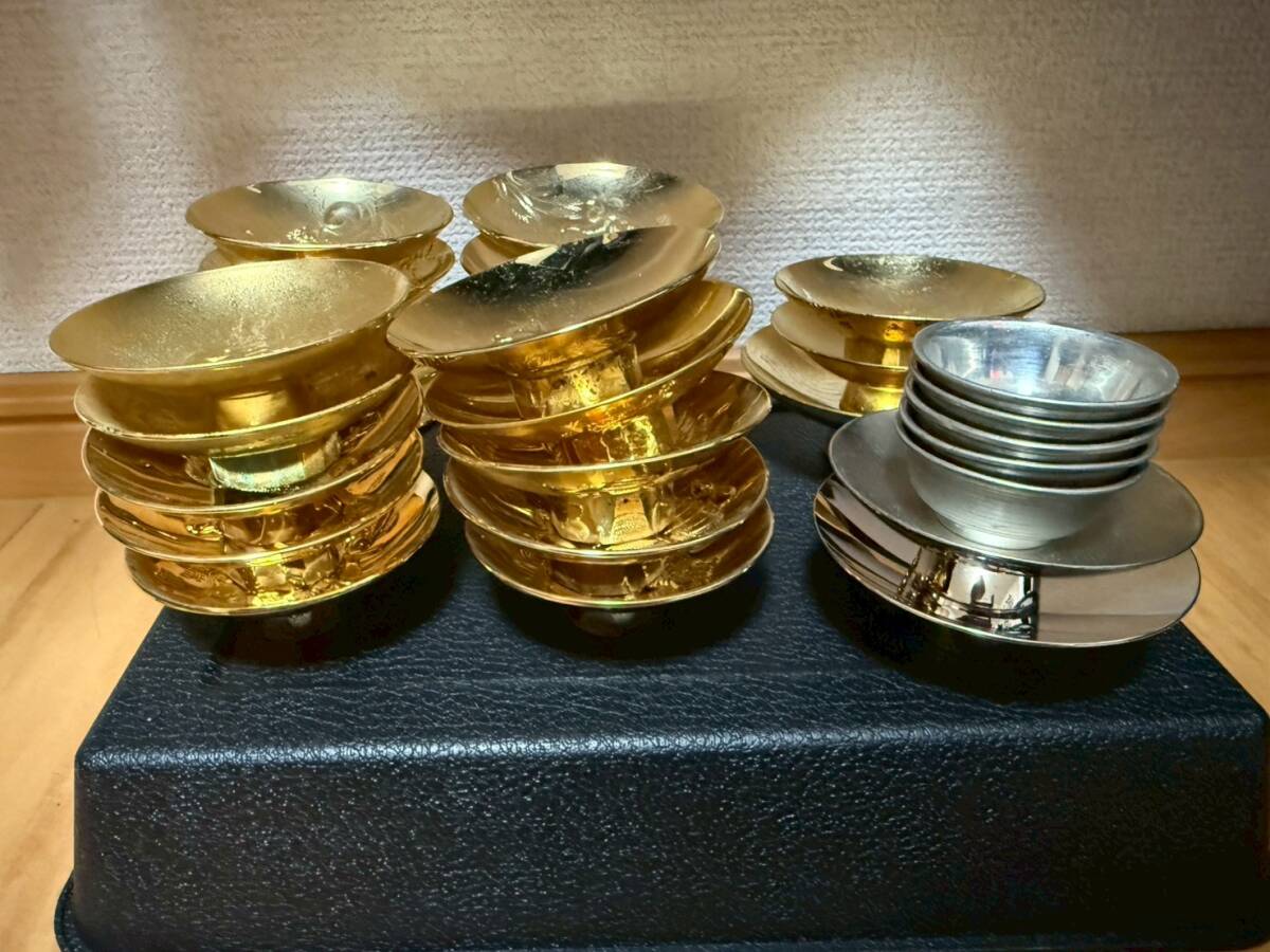 金杯 金メッキ 24KGP 縁起物 酒器 金盃 盃 メッキ 干支 まとめて 中古品 1824g拍卖