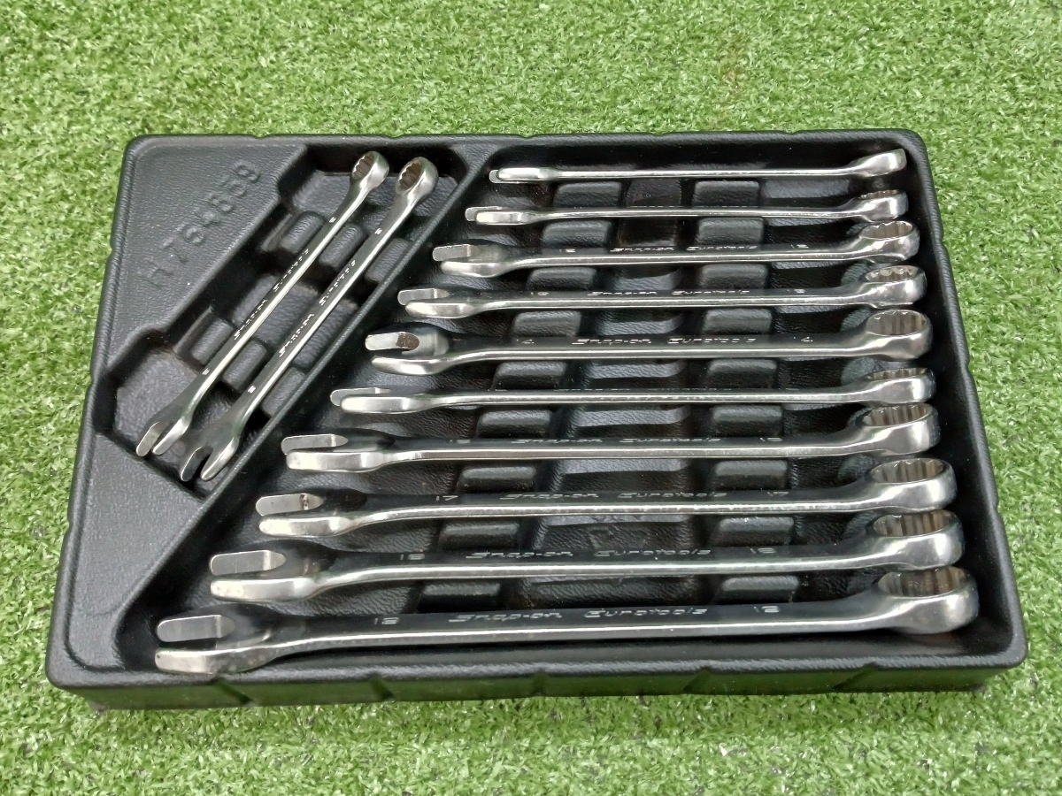 中古 snap-on スナップオン コンビネーションレンチ 8mm~19mm 12本セット ECXM8~19拍卖