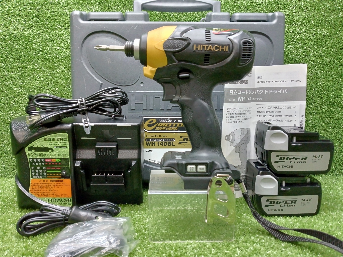 中古品 HITACHI 日立 14.4Vコードレスインパクトドライバ WH14DBL2SLCK インパクト ドライバ拍卖