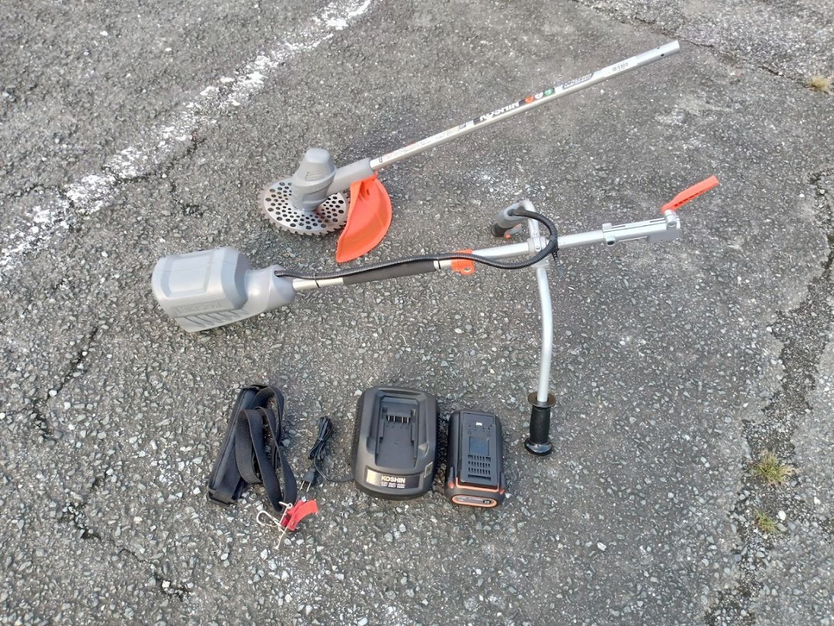 【埼玉県川越市 店頭引渡し限定】中古品 KOSHIN 工進 230mm 36V 充電式草刈機 SBC-3650B-AAA-0 充電器+バッテリー付【発送不可】拍卖