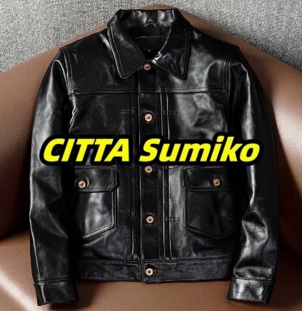 レザージャケット 茶芯 馬革 ライダース レトロ ホースハイド 本革 メンズファッション 革ジャン バイクレザー ホースレザー拍卖