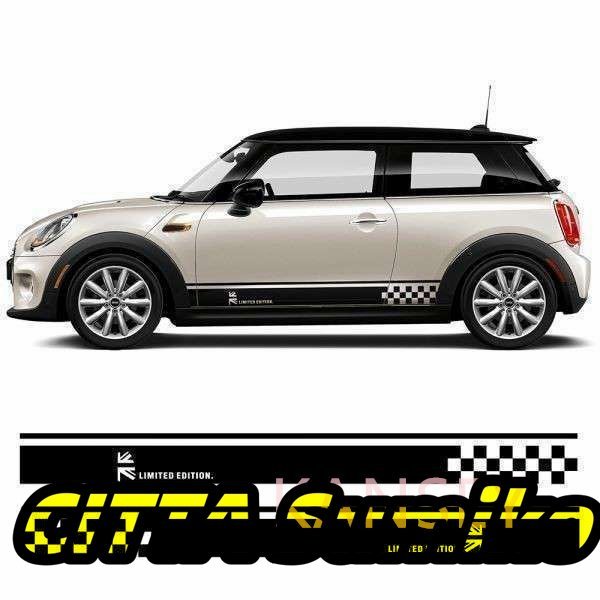 LIMITED EDITION ミニクーパー ステッカー ドアサイド デカール チェッカーフラグ R50 R52 R53 R56 R57 R58 R59 F54 F55拍卖
