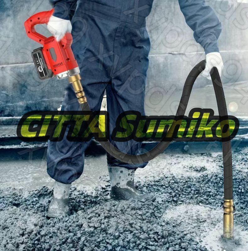 人気新品!コンクリート バイブレーター 振動棒Ф3.5 コンクリート バイブレータ 生コン 左官 電動工具 打設 建築 DIY 木一ス長1.5m拍卖